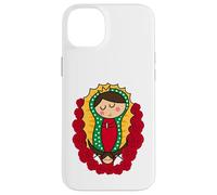 Cute Virgin Mary Cartoon Guadalupe Devotion in Kawaii Form Custodia per iPhone 14 Plus