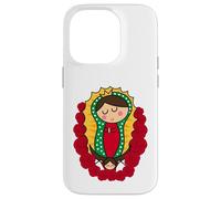 Cute Virgin Mary Cartoon Guadalupe Devotion in Kawaii Form Custodia per iPhone 14 Pro