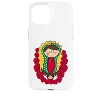 Cute Virgin Mary Cartoon Guadalupe Devotion in Kawaii Form Custodia per iPhone 15