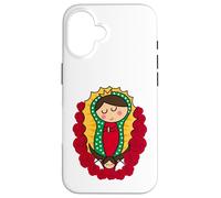 Cute Virgin Mary Cartoon Guadalupe Devotion in Kawaii Form Custodia per iPhone 16