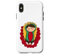 Cute Virgin Mary Cartoon Guadalupe Devotion in Kawaii Form Custodia per iPhone X/XS