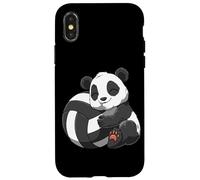 Cute Volleyball Panda Hugging Volleyball Custodia per iPhone X/XS