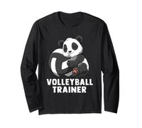 Cute Volleyball Panda Volleyball Trainer Fun Maglia a Manica