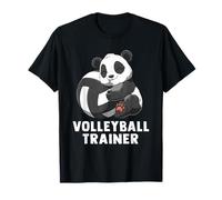 Cute Volleyball Panda Volleyball Trainer Fun Maglietta