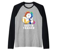 Cute Volleyball Unicorn Bester Trainer Coach Maglia con Maniche Raglan
