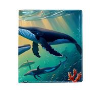 Cute Whale - Copertina grande sostituibile per libri, in pelle sintetica, riutilizzabile, adatta per notebook da 24,9 x 27,9 cm