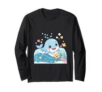 Cute Whale Splash Party - Illustrazione per bambini Maglia a Manica