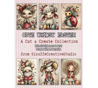 Cute Whimsy Easter Collage Book: 60 Kawaii Spring Scenes for Junk Journaling & Scrapbooking: Single-Sided Red Pastel Easter Characters, Animals and ... in Multiple Sizes for Creative Craft Projects