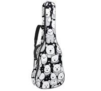 Cute White Bear 41 - Custodia per chitarra acustica da 106,7 cm, con tracolla regolabile, con gancio posteriore, adatta per chitarre elettriche, bassi, chitarre classiche e ukulele, Simpatico orso
