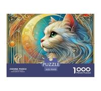 Cute White Cat 1000Pezzi Puzzle Immagine Dipinta Pet Cat Intrattenimento Creativo Idea Regalo Uomo E Donna A Partire Dai 12 Anni70x50cm/1000pcs