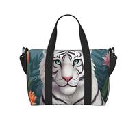 Cute White Tiger - Borsa da viaggio impermeabile con tracolla regolabile, multi-scomparto per palestra, viaggi, attività all'aperto, Tigre bianca carina, Taglia unica