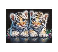 Cute White Tiger Cubs Rompicapo 500 Pezzi Botticelli Per Appassionati Cartone Rigido Nascita Di Venere Per Decorazione Murale Edizione Limitata Con Poster Incluso 500 PCS