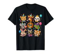 Cute Wild Animals Birthday Party Safari Zoo Squad Maglietta