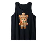 Cute Winter Bear Plushie In Cozy Scarf And Hat Canotta