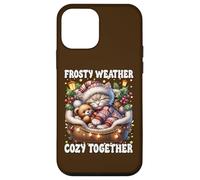Cute Winter Cat Cuddle With Teddy Bear Cozy Christmas Vibes Custodia per iPhone 12 mini