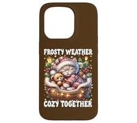 Cute Winter Cat Cuddle With Teddy Bear Cozy Christmas Vibes Custodia per iPhone 15 Pro