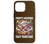 Cute Winter Cat Cuddle With Teddy Bear Cozy Christmas Vibes Custodia per iPhone 16 Pro Max