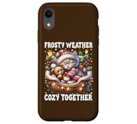 Cute Winter Cat Cuddle With Teddy Bear Cozy Christmas Vibes Custodia per iPhone XR
