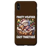 Cute Winter Cat Cuddle With Teddy Bear Cozy Christmas Vibes Custodia per iPhone XS Max