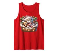 Cute Winter Cat for Kitten Mom And Dad Red Christmas Vibes Canotta