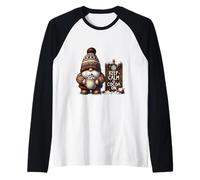 Cute Winter GNOME Love Pumpkin Spice Cocoa for Christmas Maglia con Maniche Raglan