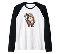 Cute Winter GNOME Love Pumpkin Spice Hot Cocoa for Christmas Maglia con Maniche Raglan