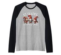 Cute Winter Gnomes for Xmas Ice Skating with My Gnomies Maglia con Maniche Raglan