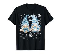 Cute Winter Gnomes with Snowflakes Snowball Decor & Snowman Maglietta