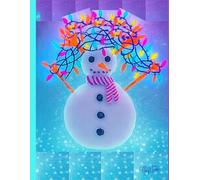 Cute Winter Snowman, Tangled Christmas Lights, 150 Lined Page, 8x11 Page, Notebook Perfect For School, Learning And Note-Taking: Created With ... By: Artist Mary Elisabeth Linder @ MaryEMade