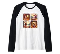 Cute Witch Just Waiting for Halloween Spooky Autumn Maglia con Maniche Raglan
