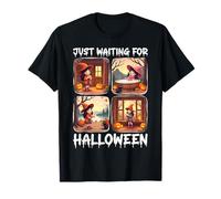 Cute Witch Just Waiting for Halloween Spooky Autumn Maglietta