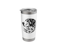 Cute Womens Floral Illustration Art American Foxhound Lover Bicchiere termico in acciaio inox doppia parete
