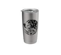 Cute Womens Floral Illustration Art American Foxhound Lover Bicchiere termico in acciaio inox doppia parete