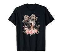 Cute Womens Girls Flowers Bow Cane Corso Puppy Lover Maglietta