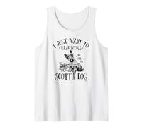 Cute Womens Girls Read Books & Pet My Scottish Terrier Lover Canotta