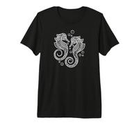 Cute Womens Girls Two Mandala Pattern Seahorse Lover Maglietta Premium