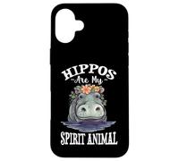 Cute Womens Girls Watercolor My Spirit Animal Hippos Lover Custodia per iPhone 16 Plus