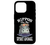 Cute Womens Girls Watercolor My Spirit Animal Hippos Lover Custodia per iPhone 16 Pro