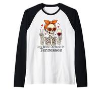 Cute Women's It's Wine O'clock in Tennessee Maglia con Maniche Raglan