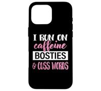 Cute Womens Run On Caffeine and Boston Terrier Dog Lover Custodia per iPhone 16 Pro Max