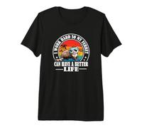 Cute Work Hard Better Life Ferret Lover Maglietta Premium