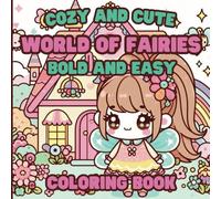 Cute World of Fairie Coloring Book: 40 Cozy Bold and Easy Designs for Kids, Teens and Adults