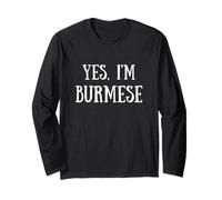 Cute Yes, I'm Burmese Burma Myanmar Maglia a Manica