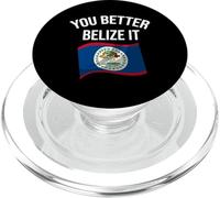 Cute You Better Belize It | Divertente regalo con bandiera del Belizean Country PopSockets PopGrip per MagSafe