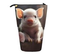 Cute Young Pig - Astuccio espandibile per matite, in tessuto Oxford multi-design, altezza regolabile, trousse multiuso per cosmetici