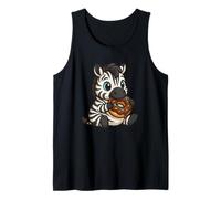 Cute Zebra mangiare una ciambella design Canotta