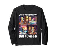 Cute Zombie Just Waiting for Halloween Spooky Autumn Maglia a Manica