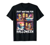 Cute Zombie Just Waiting for Halloween Spooky Autumn Maglietta