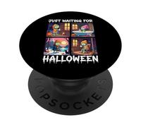 Cute Zombie Just Waiting For Halloween Spooky Autumn PopSockets PopGrip Adesivo