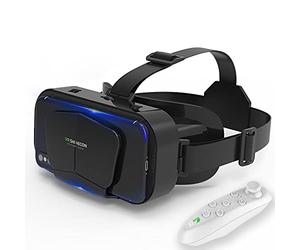 Cutebe Occhiali VR, Realtà Virtuale 3D, Realtà Virtuale per Film e Giochi 3D, per Smartphone 4.7-7 Pollici [con controller], Vr.black